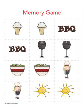 Picnics Memory Game Printable | Sallie Borrink