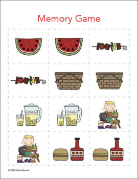 Picnics Memory Game Printable | Sallie Borrink
