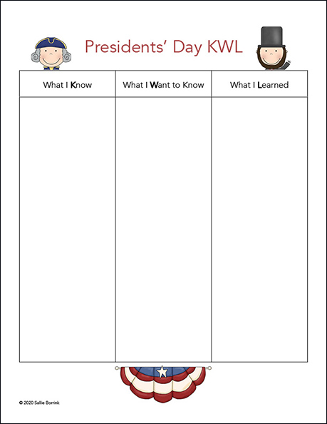 Presidents' Day KWL - 2 Versions
