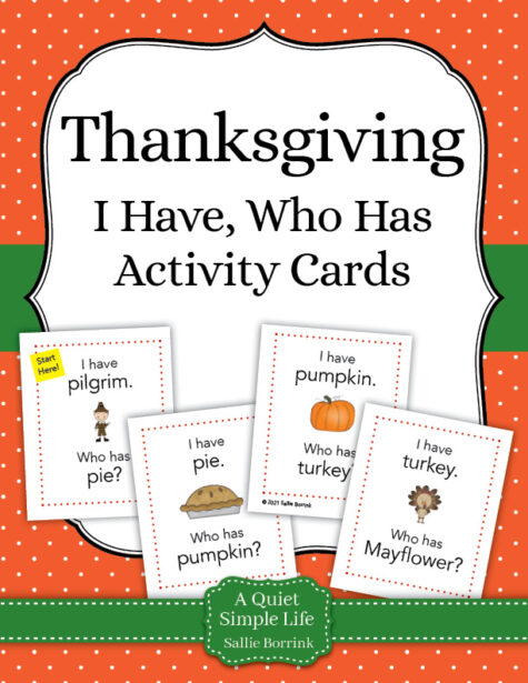 Thanksgiving "I Have, Who Has" Activity Cards