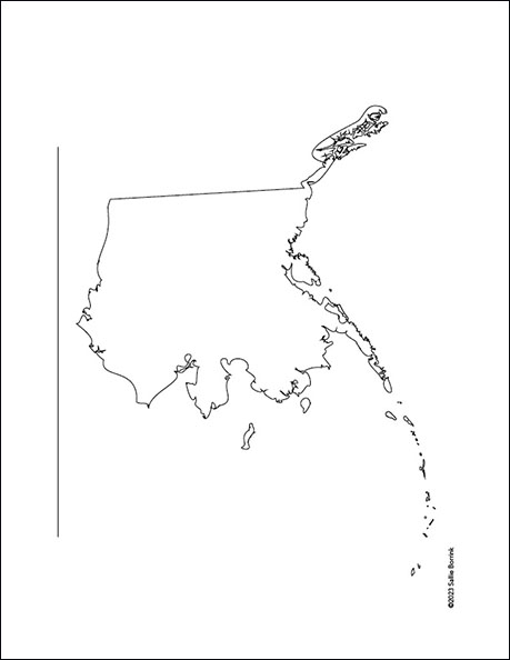 Blank Printable Map of Alaska