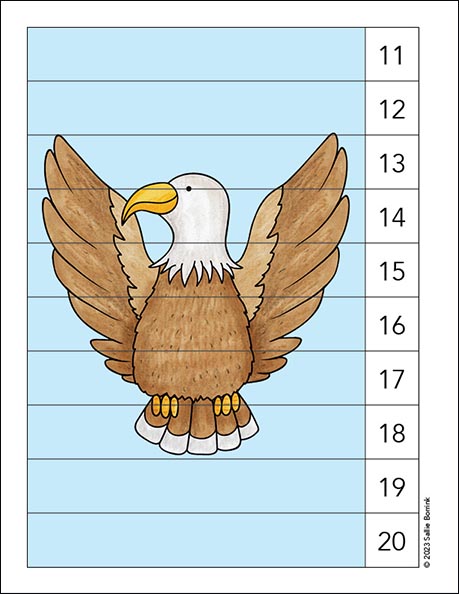 Counting Picture Puzzle - Bald Eagle (11-20)