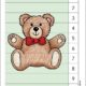 Brown teddy bear counting picture puzzle