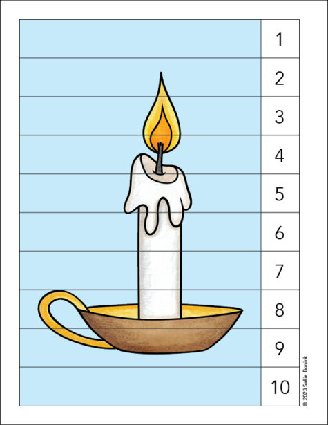 Counting Picture Puzzle - Candle (1-10)