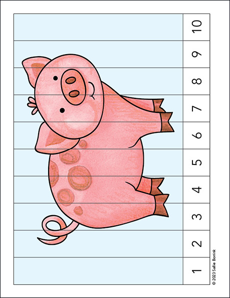 Counting Picture Puzzle - Pig (1-10)