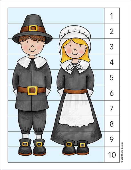 Counting Picture Puzzle - Pilgrims (1-10)