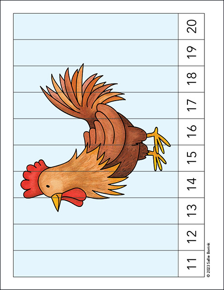 Counting Picture Puzzle - Rooster (11-20)