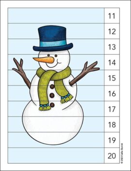 Snowman Counting Picture Puzzle 11-20