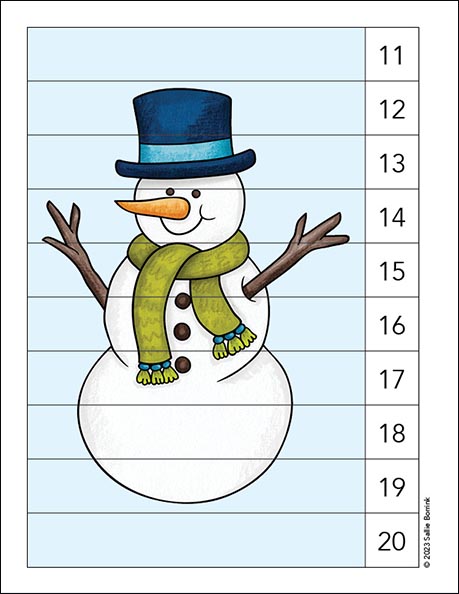 Counting Picture Puzzle - Snowman (11-20)