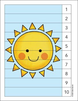 Happy Sun Counting 1-10 picture puzzle