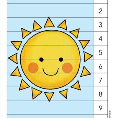 Happy Sun Counting 1-10 picture puzzle