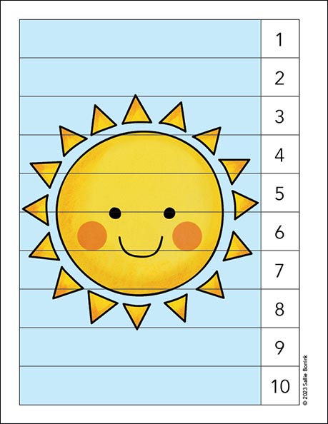 Counting Picture Puzzle - Happy Sun (1-10)