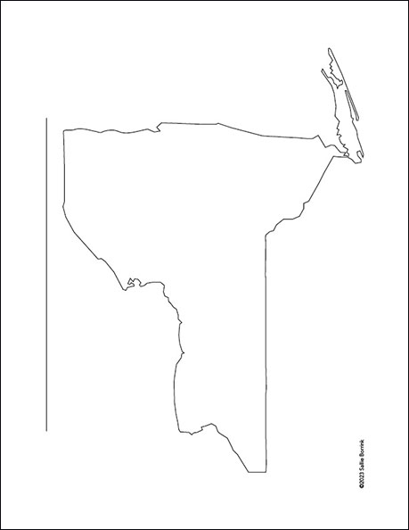 New York - Blank Printable Map of New York