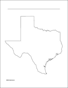 Texas – Blank Printable Map of Texas | Sallie Borrink