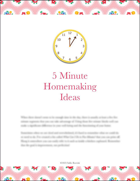 5 Minute Homemaking Ideas
