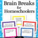 Brain Breaks for Homeschoolers - Includes Editable Cards