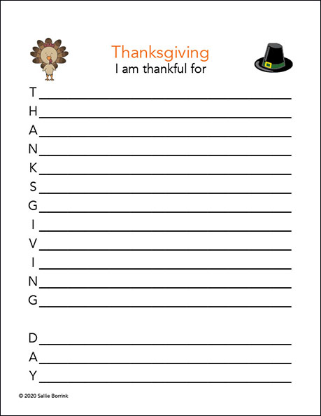 Thanksgiving Day Acrostic Worksheet
