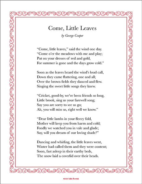"Come, Little Leaves" by George Cooper