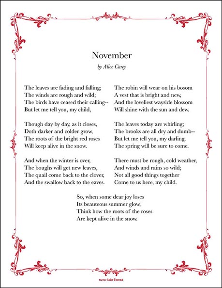 "November" by Alice Carey