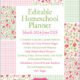 2024-2025 Editable Homeschool Planner Cottage Rose and Sage PREVIEW 032324