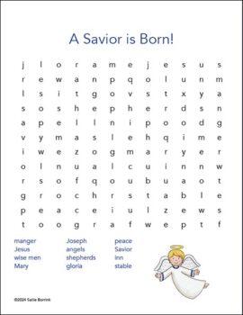 Christmas word search printables for homeschool activities