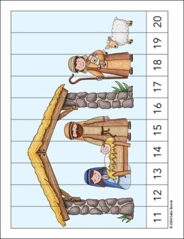 Jesus in the Manger Counting Picture Puzzle