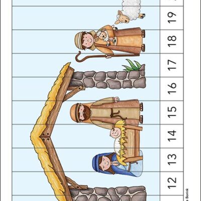 Jesus in the Manger Counting Picture Puzzle