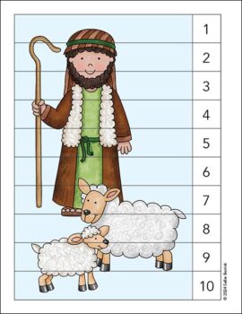 Shepherd and Sheep Counting Picture Puzzle