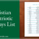 Christian and Patriotic Holidays List SIMPLE