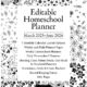 2025-2026 Editable Homeschool Planner Black and White 052425 PREVIEW
