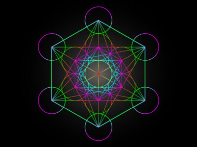 A colorful image of sacred geometry related to Megatron