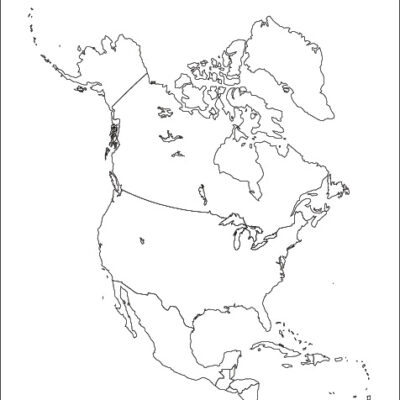 Blank map of North American for homeschooling