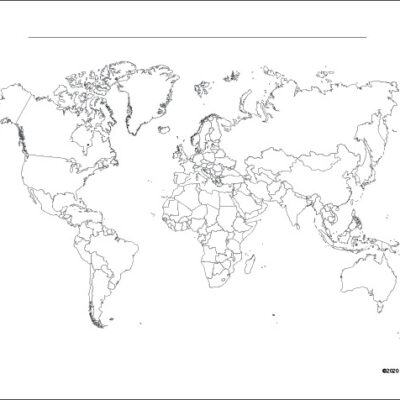 Blank map of the world for homeschooling