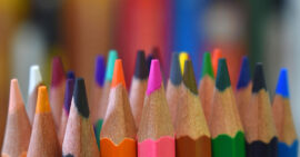 Sharpened colored pencils