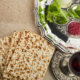 Wine, bread, herbs for seder