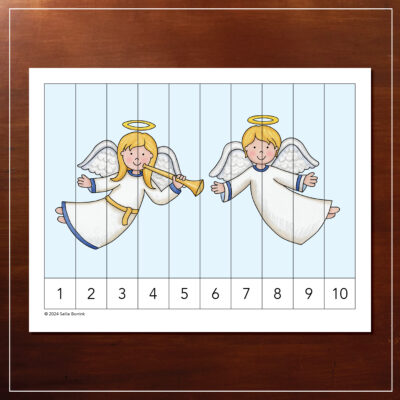 1-10 counting puzzle of two angels