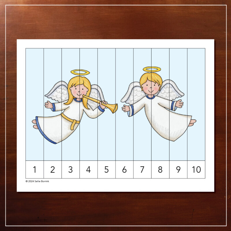 1-10 counting puzzle of two angels