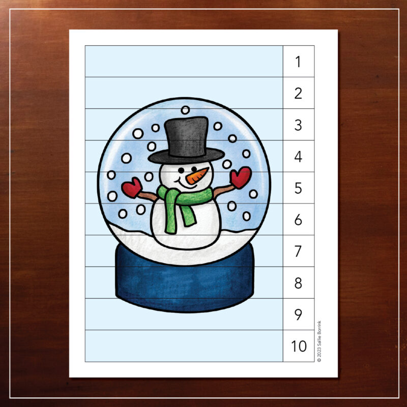 Snowman in snowglobe counting puzzle