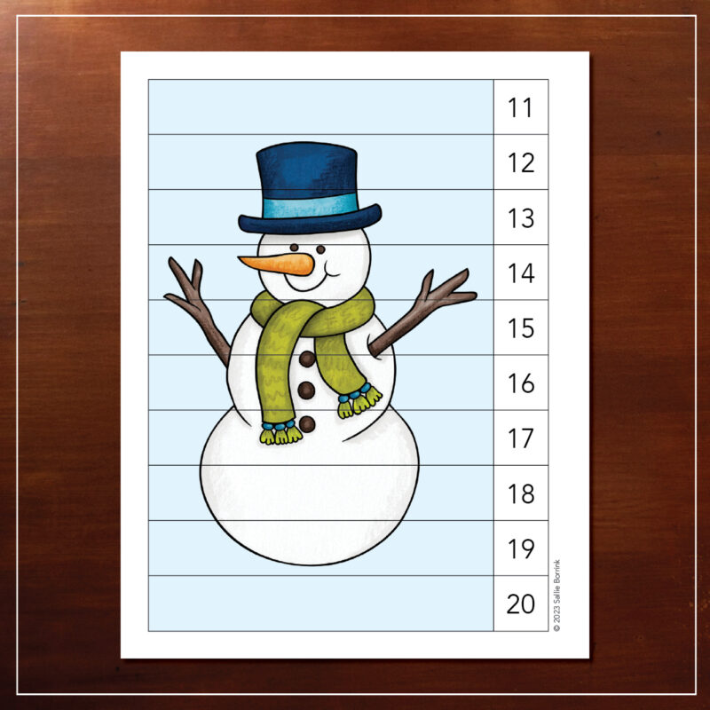 Snowman Counting Puzzle 11-20