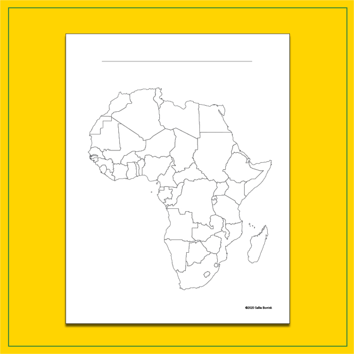 Free Printable Africa Map – Blank Outline for Homeschool | A Quiet