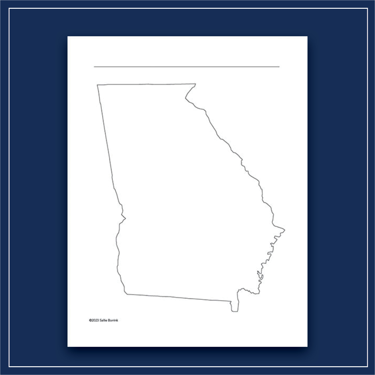 Simple Georgia State Map Free Georgia Map Printable for Geography & State Studies | A Quiet ...