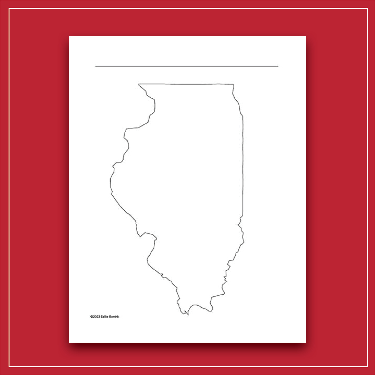 Free Illinois Map Printable For Geography State Studies A Quiet Free Illinois Map Printable SQUARE 2 