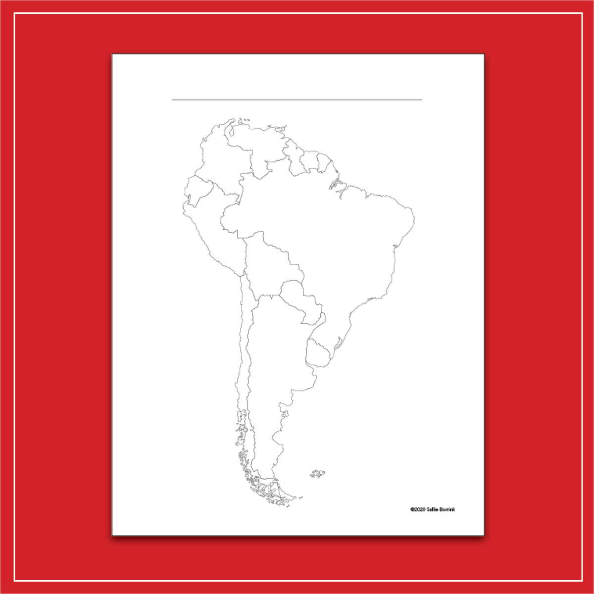 Free Printable South America Map – Blank Outline | A Quiet Simple Life