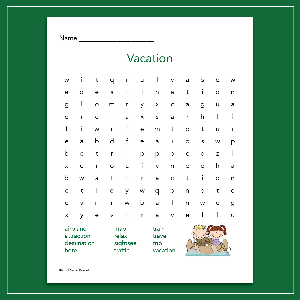 Free Vacation Word Search Printable | A Quiet Simple Life