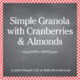 Simple Granola with Cranberries & Almonds SQUARE