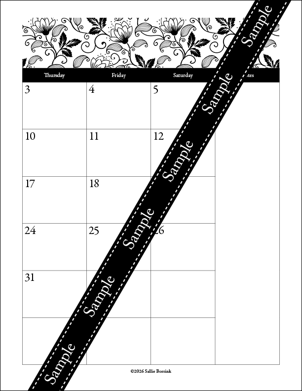 Editable Homeschool Planner 2026–2027 | Black & White Floral - Image 12