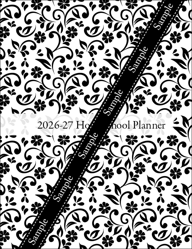 Editable Homeschool Planner 2026–2027 | Black & White Floral - Image 4