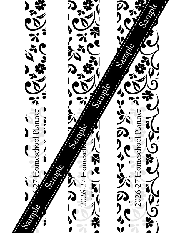 Editable Homeschool Planner 2026–2027 | Black & White Floral - Image 5