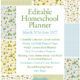2026-2027 Editable Homeschool Planner Daisies and Gingham PREVIEW 052325