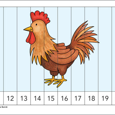 Rooster counting picture puzzle